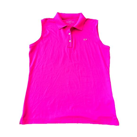 Vineyard Vines Tops - Vineyard Vines Women’s Sleeveless Performance Polo Hot Pink Preppy Golf Medium